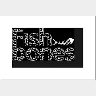 black white fish bones T-shirt Posters and Art